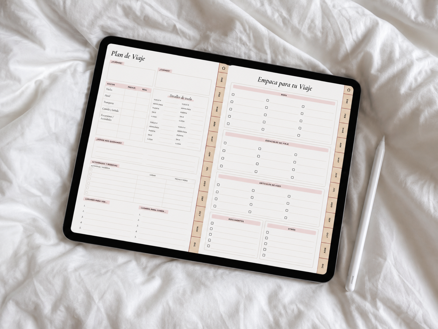 Agenda — Plan de viaje