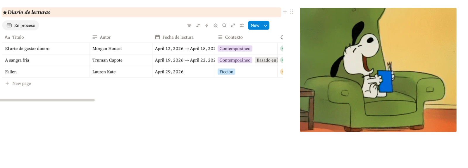 Librería digital — Diario de lecturas